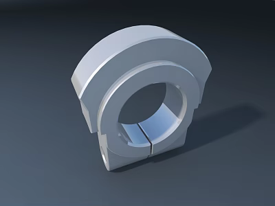 Modern White Public Chair With Sleek Circular Structure For Public Spaces 3d model