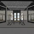 Modern Clothing Store Interior With Display Racks Mannequins And Mirrors