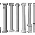 European Roman Column Square Column Round Column Decorative Column Gypsum Column 3d model