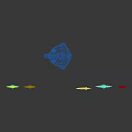 Various Stylish Weapons With Colorful Designs Unique Shark Shape And Decorative Details
