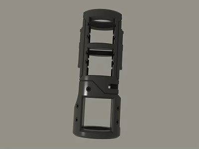 Black Metal Industrial Mechanical Component With Multi Layer Structure And Holes 3d model