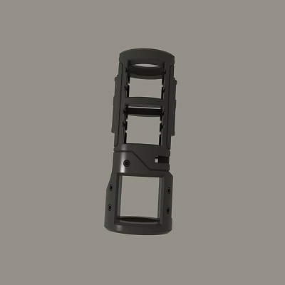 Black Metal Industrial Mechanical Component With Multi Layer Structure And Holes 3d model