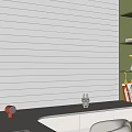 White Venetian Blinds In Modern Home Office With Desk Shelf And Decorations