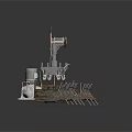 Industrial Equipment Installation With Tower Structure Cylindrical Container Platform Ladder And Base