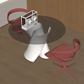 Modern Dining Table and Chair 3d model