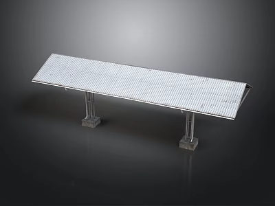 Industrial Platform Structure With Flat Grid Top Support Columns And Base Pedestals 3d model