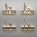 Metal Toilet Signs With Male Female Symbols For Public Restroom Interior Design