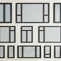 Various Black Frame Window Designs With Different Grid Patterns And Sizes 3d model