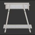 White Minimalist Entryway Side Cabinet Two Tier Design With Drawer Mesh Shelf