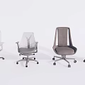 Modern Office Chair with Various Designs and Swivel Wheels in White Grey Brown