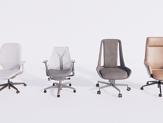 Modern office chair worker chair combination 3d model