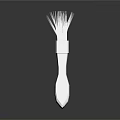 White Brush Shaped Object With Smooth Surface And Bristle Structure 3d model