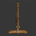 Traditional Chinese Gong Musical Instrument With Wooden Stand And Golden Decorative Pattern