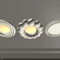 Modern White Ceiling Lights Featuring Flower Shaped And Round Design With Warm Light 3d model