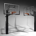 Basketball Hoops Sports Equipment With Transparent Backboard Orange Rim White Net And Black Pole