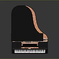 Elegant Black Grand Piano with Open Lid Red Interior and Gold Legs for Daily Life