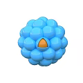 Blue Spherical Decorative Ornament Set With Small Round Units And Central Orange Accent