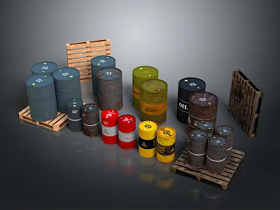 Assorted Colorful Hats And Clothes Display On Wooden Crates For Fashion Apparel 3d model