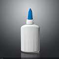 White Bottle With Blue Pointed Cap Simple Design For Daily Household Use