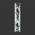 Modern Stone Bench With Textured Surface Black Patterns And Two Supporting Legs