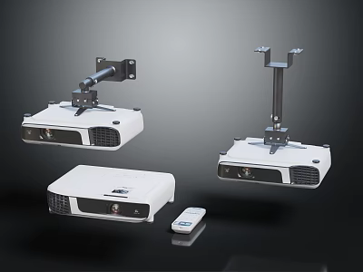 Electronic Appliances Projectors Featuring Ceiling Wall Mounts And Remote Control Design 3d model