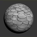 White Decorative Sphere With Intricate Scaly Textured Surface And Modern Design