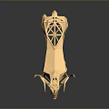 Golden Polygonal Deer Sculpture Model on Dark Background with Shiny Reflection 3d model