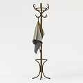 Floor Standing Clothes Hanger With Modern Design Hanging Gray Towel