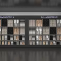 Modern Display Shelves for Building Materials with Various Tile Wood and Panel Samples 3d model
