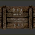 Wooden Shipping Crate With Metal Straps Hypo International Shipping Text And Arrows