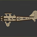 Wooden Airplane Model Biplane With Propeller Detailed Structure And Crafted Design