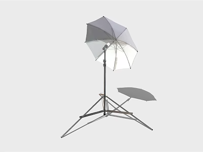 Photography Lighting Equipment Setup With Umbrella Softbox And Reflector On Tripod Stand 3d model
