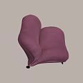Comfortable Modern Purple Single Sofa With Unique Design Soft Fabric And Black Tapered Legs