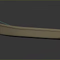3D Model Light Pink Small Boat With Blue Seats Green Paddle And Reflective Surface