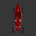Red Vintage Race Car With Classic Design Number 10 And Streamlined Body