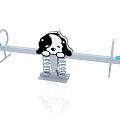 Puppy Shaped Kids Swing With Spring Base And Blue Seats For Playground