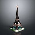 Eiffel Tower Decorative Furniture Ornament With Green White Base Design