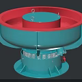 Industrial Vibratory Polishing Equipment With Blue Body Red Rim And Spring Base