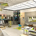 Modern Clothing Store Interior With Bright Lighting And Multiple Display Areas 3d model
