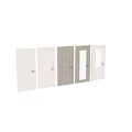 Modern White Hinged Doors With Various Panel Designs And Glass Inserts For Interior