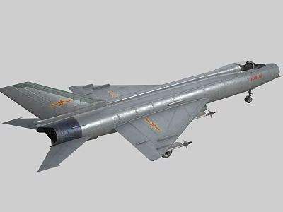 Silver Fighter Jet Model With Detailed Wings Tail And Landing Gear 3d model