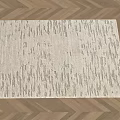 Natural Light Brown Square Rug With Woven Texture On Herringbone Wooden Floor