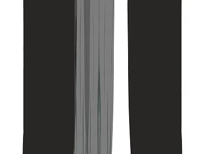 Modern Black And Gray Curtains With Vertical Lines For Interior Decoration 3d model