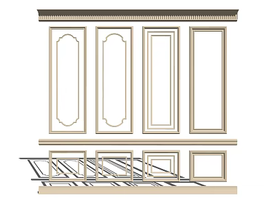 Elegant Decorative Lines Frames Design With Various Sizes And Arranged Patterns 3d model