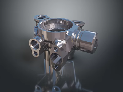High Quality Precision Hardware Tool Stainless Steel Mechanical Component With Multi Port Design 3d model