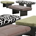 Modern Sofa Stool Zebra Corner Bend Soft Folding 3d model