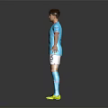 Man Wearing Blue Manchester City Jersey White Shorts Blue Socks And Yellow Cleats