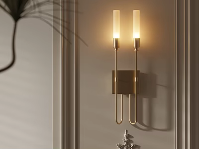 Elegant Modern Gold Double Light Wall Lamp Indoor Decor Design Ideas 3d model