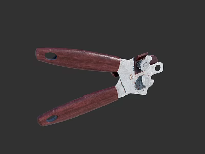 High Quality Hardware Tool Featuring Wooden Handle And Stainless Steel Components 3d model
