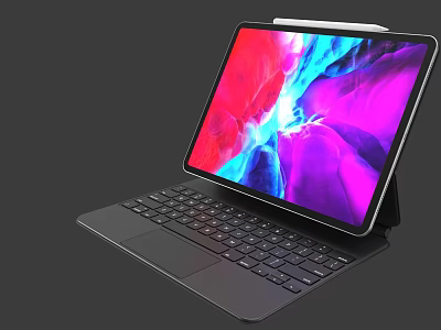 Modern Tablet With Detachable Keyboard And Vibrant Display In Sleek Design 3d model